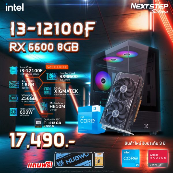 Spec i3-12100F + RX 6600 8GB GDDR6